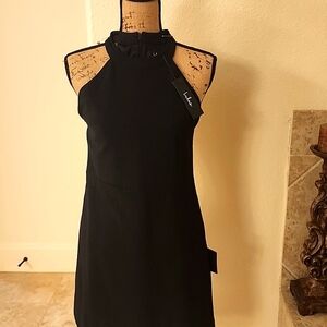 Lulu's Black Halter Skater Dress